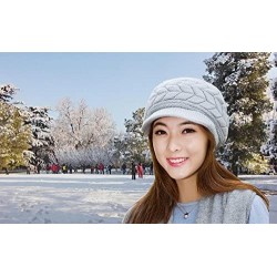 Newsboy Caps Women Winter Warm Knit Hat Wool Snow Ski Caps with Visor - Grey - CN12NTW03HZ $13.19
