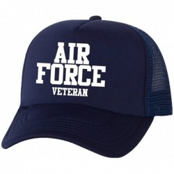 Baseball Caps Air Force Veteran Truckers Mesh Snapback hat - Navy - CQ11NHXI1GT $35.27