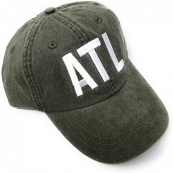 Baseball Caps Custom Monogrammed ATL Atlanta Hartsfield-Jackson Airport Code Hat (Pigment Dyed Spruce Green - CF18Q6KOA7M $44.89