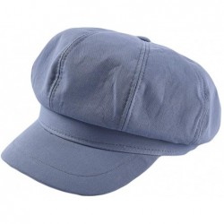 Newsboy Caps Women's Vintage Cotton Newsboy Cabbie Hat Cap - Light Blue - CT18RLWERK0 $33.98