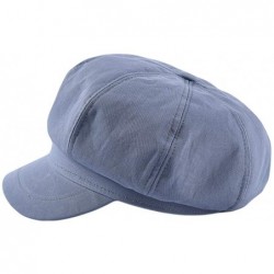 Newsboy Caps Women's Vintage Cotton Newsboy Cabbie Hat Cap - Light Blue - CT18RLWERK0 $21.00
