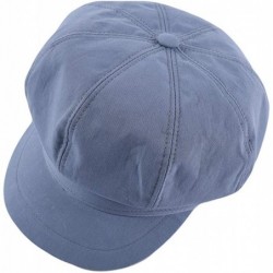Newsboy Caps Women's Vintage Cotton Newsboy Cabbie Hat Cap - Light Blue - CT18RLWERK0 $21.00