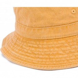 Bucket Hats Plain Solid Color Safari Sun Bucket Fishermen Fisherman Washed Cotton Hat - Yellow - Washed Gold - CS17YK3E39S $1...