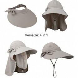 Sun Hats Women Summer Neck Flap Sun Visor/Hats Wide Brim UV Protection UPF 50+ Hiking Cap Adjustable - Style 1 Rose - CP18NN4...