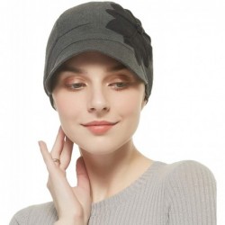 Skullies & Beanies Bamboo Fashion Hat for Woman Daily Use with Brim Visor- Hats for Cancer Chemo Patients Women - Dark Grey -...