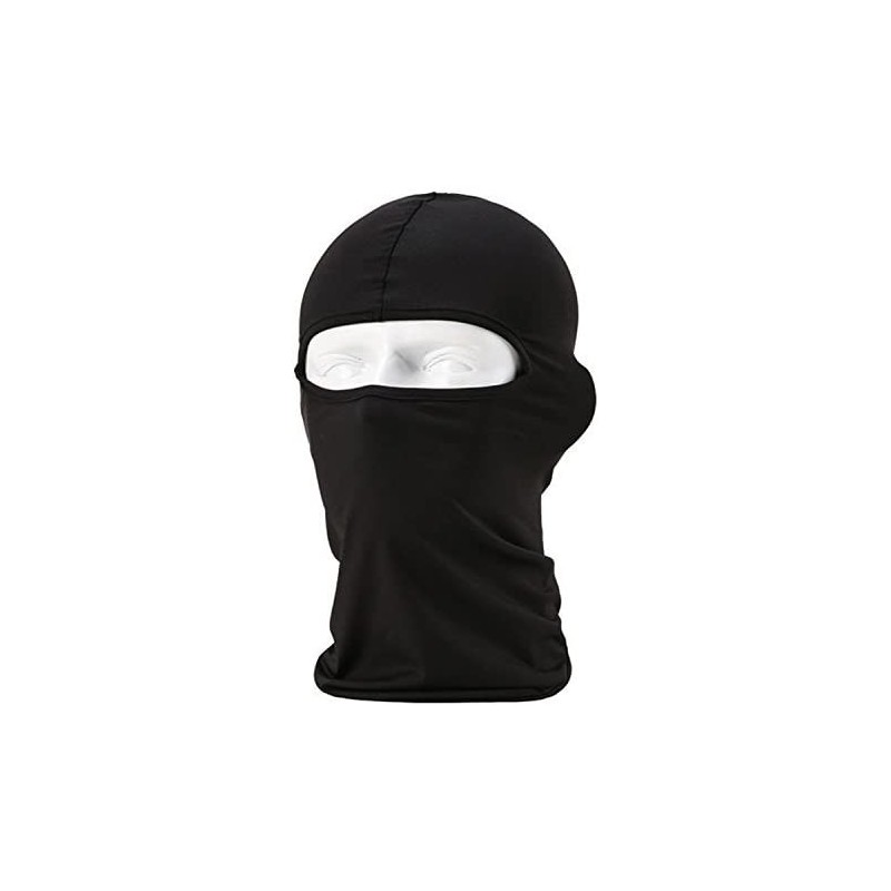 Balaclavas 6 in 1 Thermal Fleece Balaclava Hood Police Swat Ski Bike Wind Stopper Face Mask (Black-1) - CZ11MGDZRPT $17.09
