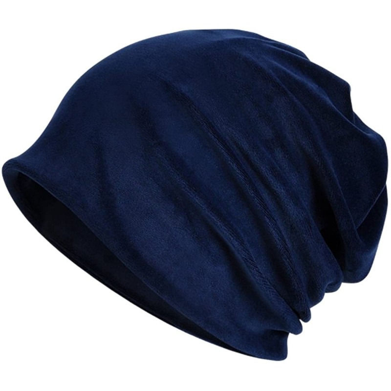 Skullies & Beanies Women's Multifunction Pure Velvet Pattern Hat Skull Cap Scarf - Blue - CQ1880UDN9H $16.56