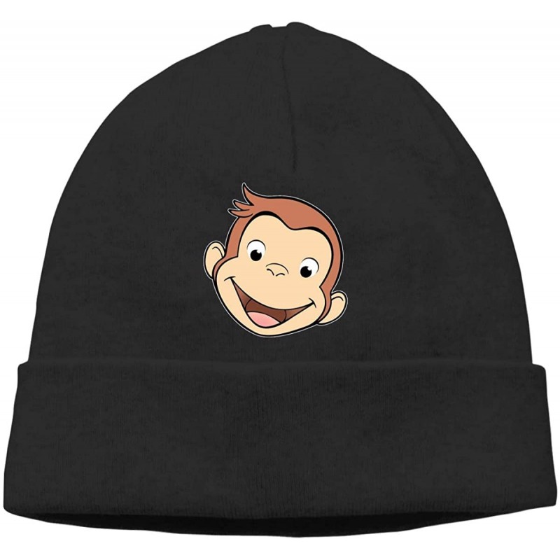 Skullies & Beanies Curious George Cable Knit Skull Caps Thick Soft & Warm Winter Beanie Hats for Women & Men Cotton Hat Unise...