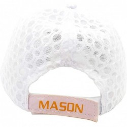 Baseball Caps Freemason Mason Symbol Adjustable 3D Embroidery Baseball Mesh Cap Hat w/Lanyard - White - CV18RMORES3 $19.50