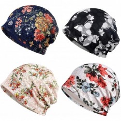 Skullies & Beanies Lace Beanies Chemo Caps Cancer Skull Cap Knitted hat for Womens - 4pack-e - CO18LWQ2ACS $53.85