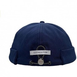 Skullies & Beanies Unisex Beanie Cotton Docker Brimless Hat Rolled Cuff Harbour Hat with Drawstring - H-blue - C419440N3H6 $1...