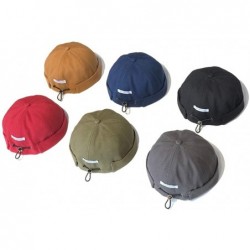 Skullies & Beanies Unisex Beanie Cotton Docker Brimless Hat Rolled Cuff Harbour Hat with Drawstring - H-blue - C419440N3H6 $1...
