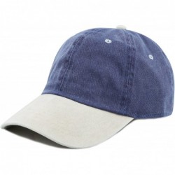 Baseball Caps 100% Cotton Pigment Dyed Low Profile Dad Hat Six Panel Cap - 5. Navy Beige - CS12FOXYRNZ $18.76