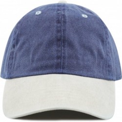 Baseball Caps 100% Cotton Pigment Dyed Low Profile Dad Hat Six Panel Cap - 5. Navy Beige - CS12FOXYRNZ $13.69