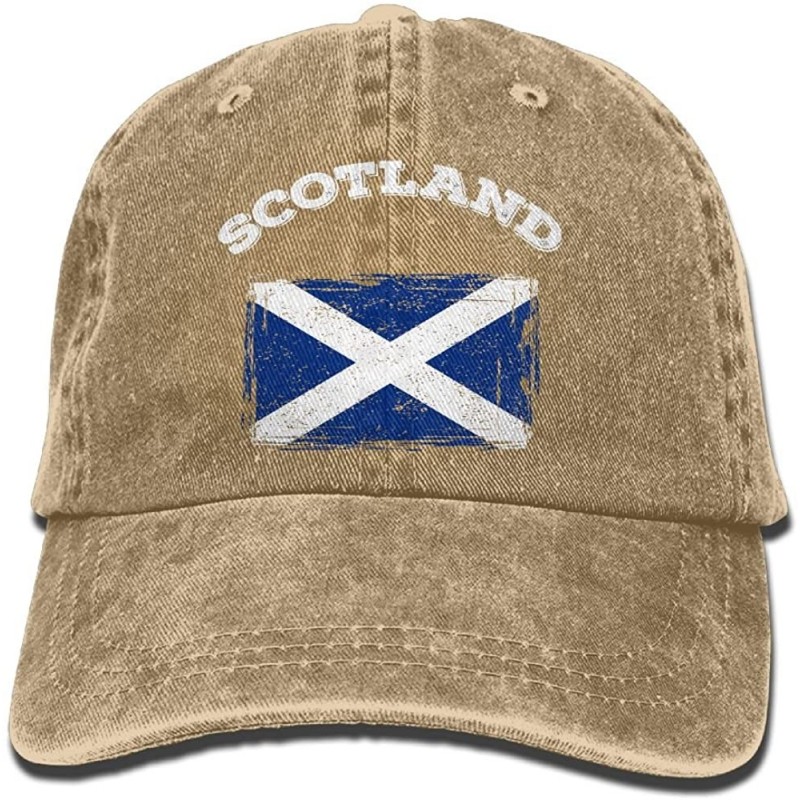 Baseball Caps Men&Women Adjustable Yarn-Dyed Denim Baseball Caps Scotland Flag Hiphop Cap - Natural - CO18K2OZXXR $24.57