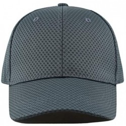 Baseball Caps Men's Curved Brim Stretch Fit Mesh 6 Panel Fitted Baseball Cap - Dark Grey - CS18I8TR2YO $22.65
