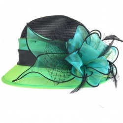 Bucket Hats Lady Church Derby Dress Cloche Hat Fascinator Floral Tea Party Wedding Bucket Hat S051 - S606-green - CX18EYGXX95...
