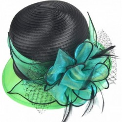 Bucket Hats Lady Church Derby Dress Cloche Hat Fascinator Floral Tea Party Wedding Bucket Hat S051 - S606-green - CX18EYGXX95...
