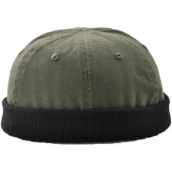 Skullies & Beanies Retro Rolled Cuff Skull Caps Brimless Beanie Hats for Men/Women - B-army Green - CI12IC5F8VR $32.19