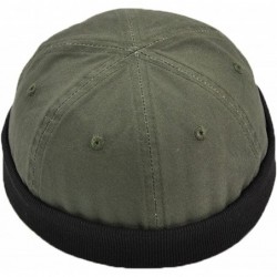Skullies & Beanies Retro Rolled Cuff Skull Caps Brimless Beanie Hats for Men/Women - B-army Green - CI12IC5F8VR $21.75