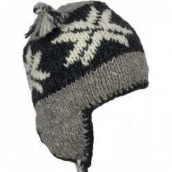 Skullies & Beanies Wool Winter Chullo Beanie Fleece Lined Toque Cap Ear Flaps Sherpa Peruvian Hat - C2128LZG8O9 $49.75