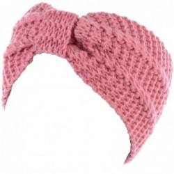 Cold Weather Headbands Womens Winter Chic Turban Bowknot/Floral Crochet Knit Headband Ear Warmer - Rose Pink - C4185C0YDKR $1...