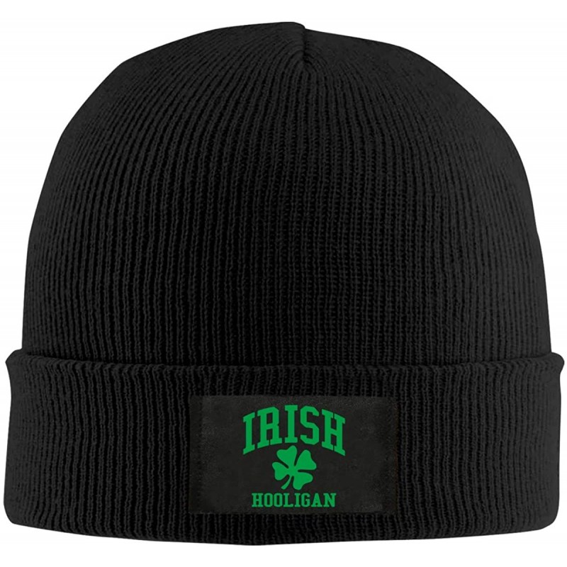 Skullies & Beanies Irish Hooligan Women and Men Knitted Hat Soft Skull Cap - Black - CY18NN46HLI $38.66