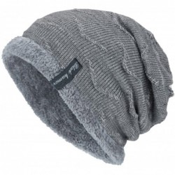 Skullies & Beanies Unisex Warm Knit Beanie Skull Cap Hedging Head Hat Slouchy Beanie Warm Outdoor Fashion Hat - Gray - CD18A6...