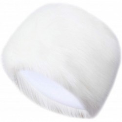 Skullies & Beanies Faux Fur Cossack Russian Style Hat for Ladies Winter Hats Ski Christmas Caps - White - CU18HWE656I $18.96