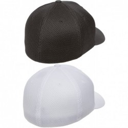 Baseball Caps Ultrafibre Airmesh Fitted Cap - 2pack 1-black & 1-white - CV12EKOHR6N $26.19