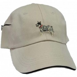 Baseball Caps Australian Cattle Dog Size X Low Profile Baseball Cap with Zippered Pocket. - Khaki - CX128EANQJ5 $52.46