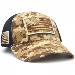 Baseball Caps Baseball Cap Low Profile American USA Flag Hat Adjustable Camo Mesh Unisex Caps - Desert Camouflage(h) - CP18GM...