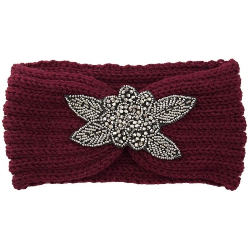 Cold Weather Headbands Chunky Headbands Warmers Crochet - Wine - C7192H9L78Y $11.19