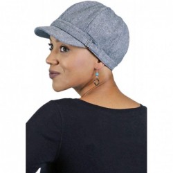Newsboy Caps Newsboy Cap for Women Cancer Headwear Chemo Hat Ladies Winter Head Coverings Tweed Baker Street - Grey Tweed - C...