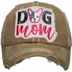 Baseball Caps Women's Dog MOM Vintage Cotton Mesh Baseball Hat - Khaki - CP18L00G7CY $30.08