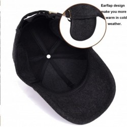 Skullies & Beanies Mens Winter Warm Wool Baseball Caps Hat with Fold Earflap - Brown - CV188ILDN8Z $16.42