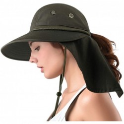 Sun Hats Outdoor Protection Foldable Packable - Army Green - CQ19407H0QQ $31.46