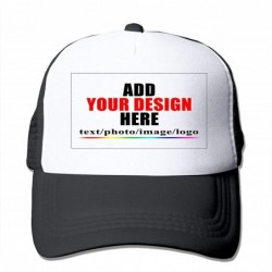 Baseball Caps Custom Baseball Caps- Design Your Own Hat- Team Photo Text Logo Graphic Print - Mesh Black - C418U9ZEZOT $20.54