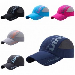 Baseball Caps Outdoor Travel Baseball Cap Quick Dry Mesh Sports Hat UV Protection Sun Hat for Men and Women - Lake Blue - CT1...