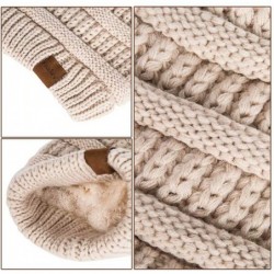 Skullies & Beanies Womens Winter Slouchy Beanie Hat- Knit Warm Fleece Lined Thick Thermal Soft Ski Cap with Pom Pom - Black&o...