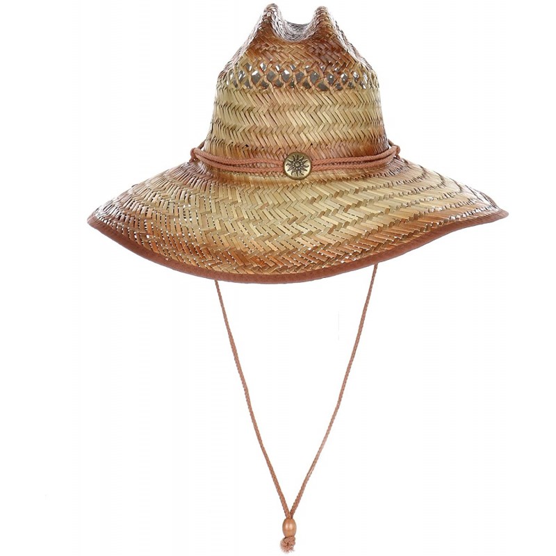 Sun Hats Classic Summer Protective Lifeguard Natural Straw Beach Sun Hat - Swt3693 - C018DYW7U48 $35.52