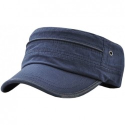 Newsboy Caps Men's Solid Color Military Style Hat Cadet Army Cap - E--dark Blue - C418E64NY80 $23.92