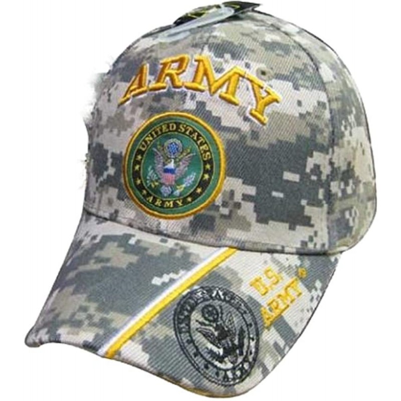 Skullies & Beanies U.S. Army Emblem Shadow Bill Camo Camouflage Baseball Cap Hat embroidered Yellow - C7187C5S03O $14.38