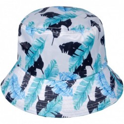 Bucket Hats Fashion Print Bucket Hat Summer Fisherman Cap for Women Men - Blue White - CZ18U2REGO6 $36.74