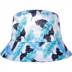 Bucket Hats Fashion Print Bucket Hat Summer Fisherman Cap for Women Men - Blue White - CZ18U2REGO6 $25.34