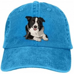 Baseball Caps Border Collie Adult Adjustable Denim Cotton Dad Hat Baseball Caps - Royalblue - CR18DIZ8MW8 $32.34
