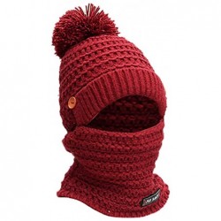 Skullies & Beanies Womens Slouchy Winter Warm Snow Ski Skull Cap Earmuffs Knit Hat Scarf Beanie Hat - Red - CP18N79U6TU $21.45