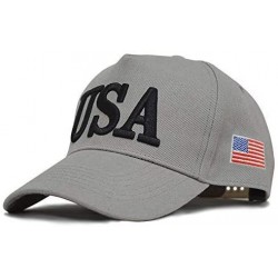 Baseball Caps Make America Great Again Hat [3 Pack]- Donald Trump USA MAGA Cap Adjustable Baseball Hat - Usa Grey - C518R4THX...