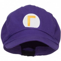 Newsboy Caps Wario Waluigi Embroidered Cotton Newsboy Cap - Purple - CU127A79Y35 $53.03