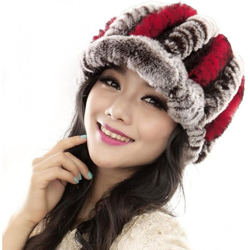 Skullies & Beanies Women Girls Fluffy Knit Hat Crochet Winter Warm Snow Cap with Visor - D - CB12NSZ5FFN $23.71